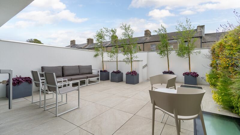 The secluded south-facing terrace