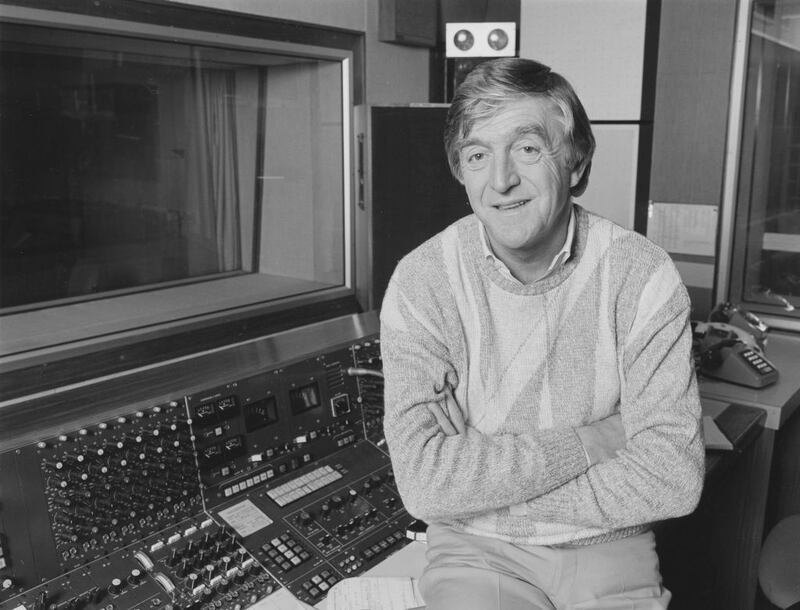 Michael Parkinson in the radio studio after being announced as the new presenter of Desert Island Discs in November 1985. Photograph: Tim Roney/Radio Times/Getty