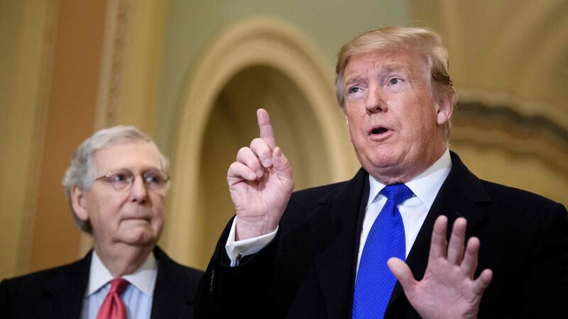 Senate majority leader Mitch McConnell suggested a more expansive timeline that would see the House transmit the article of impeachment for Trump next week. Photograph: Brendan Smialowski/AFP via Getty