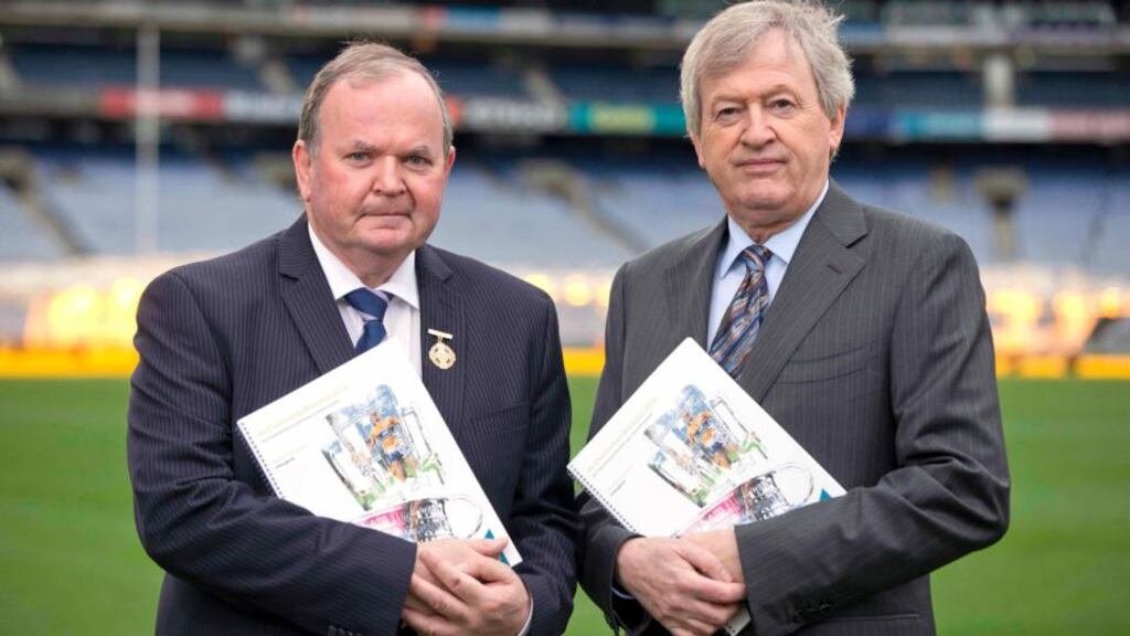 GAA president Liam O’Neill and GAA director general Páraic Duffy (right). Photograph: Morgan Treacy/Inpho