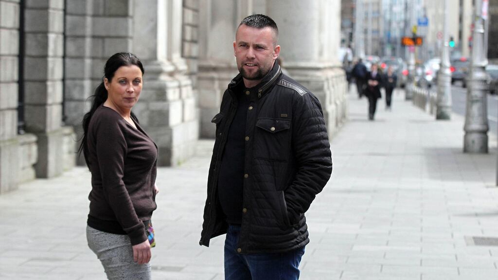 Frances and John Paul Doyle of Kenagh, Co Longford, outside the High Court. Photograph: Collins Courts