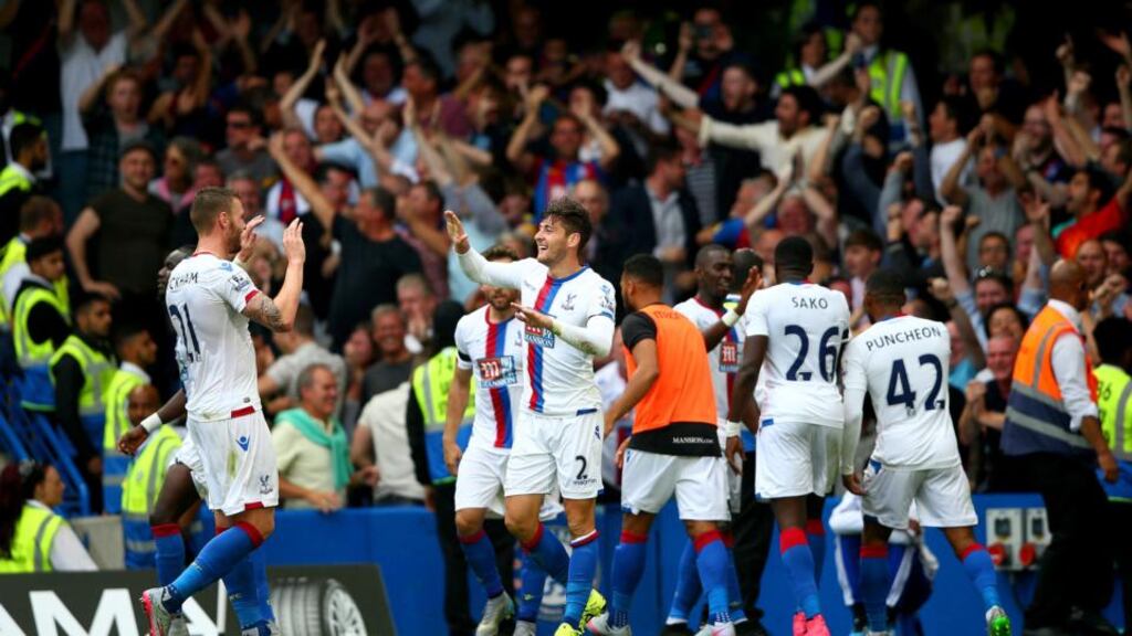 Joel Ward’s goal gave Crystal Palace a 2-1 win over Chelsea at Stamford Bridge. Photograph: Getty