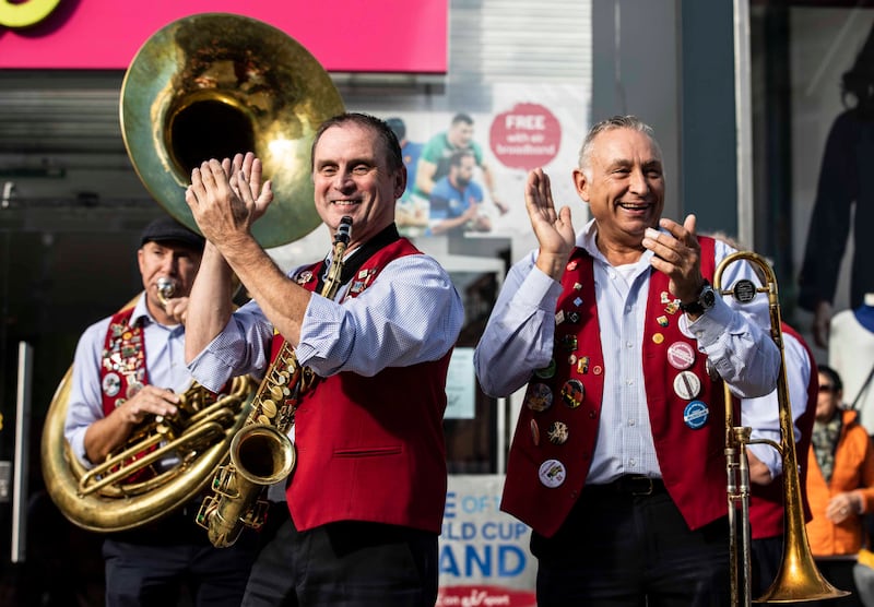 Lamarotte Brass Band entertain the streets of Cork city as part of the iconic Cork Jazz Festival. Photograph: Clare Keogh