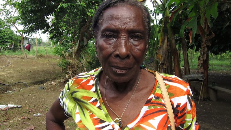 Ligia María Chaverra (77), a displaced person and community leader in Caracolí. Photograph: David McKechnie