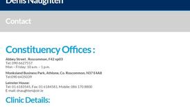 Naughten adds Eircodes to his constituency office addresses