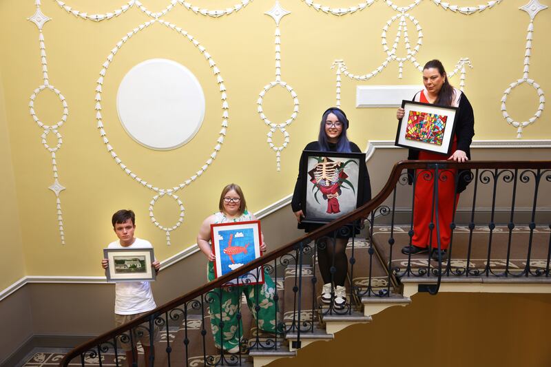 Artist's from left; John Heavey from Rathmines, Dublin, Rachel Connell from Castlepollard, Co Westmeath, Claudia Williams, Newport, Co Tipperary and Pamela Kavanagh, Lucan, Dublin. Photograph: Dara Mac Dónaill