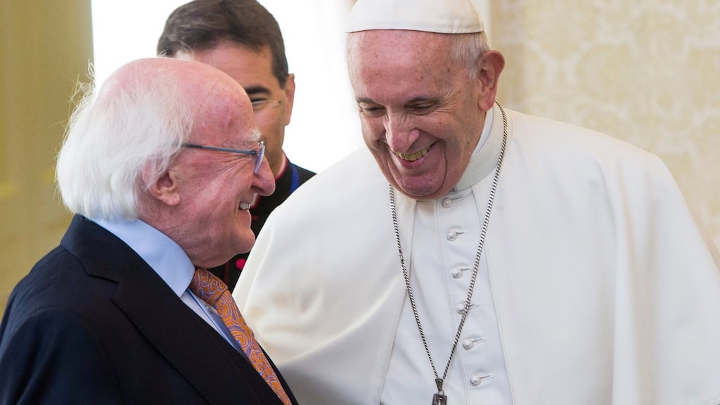 President Michael D Higgins meets Pope Francis in Dublin last year. Coverage of the Papal visit, the presidential election and the FIFA World Cup cost RTÉ €7.2 million. Photograph: Maxwell Photography via Getty Images.
