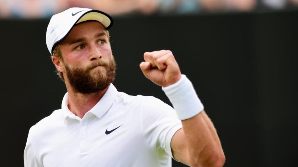 Britain’s Liam Broady took advantage of his wildcard at Wimbledon by winning his first round match against Marinko Matosevic, earning him about €64,000. Photograph: Shaun Botterill/Getty Images