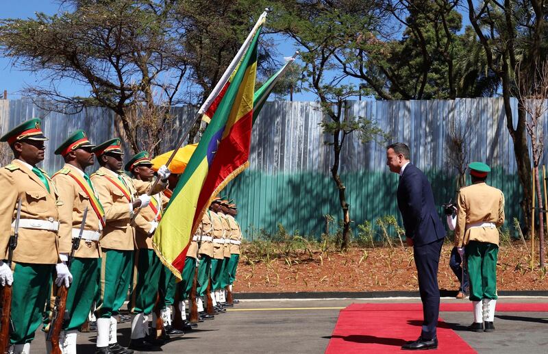 Mr Varadkar reviews the honour guard during his  visit to Addis Ababa Photograph: Tiksa Negeri/Reuters