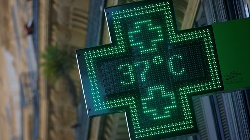 A pharmacy sign displays a temperature of 37ºC in Marseille as a heatwave hits much of Europe in June 2019. Photograph: Jean-Paul Pelissier/ Reuters