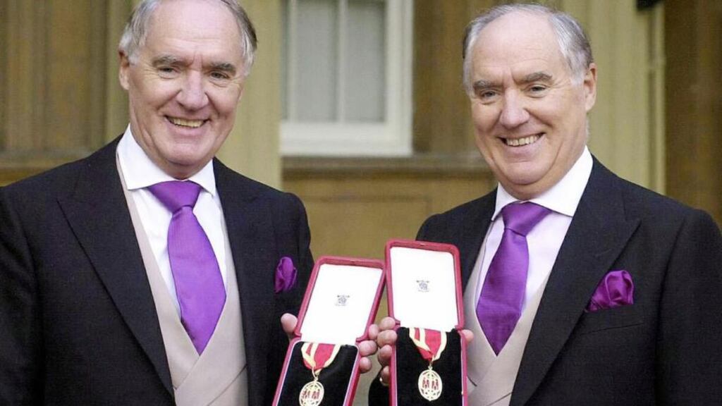 Sir David and Sir Frederick Barclay: using an offshore family trust, they bought Littlewoods in 2002 for more than £700 million. Photograph: Michael Stephens/AFP/Getty Images