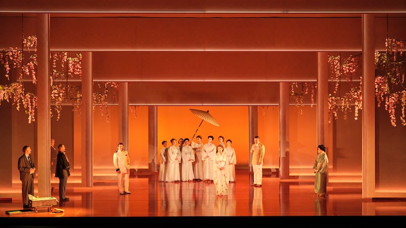 Madama Butterfly: Celine Byrne (centre right) in the title role. Photograph: Ros Kavanagh