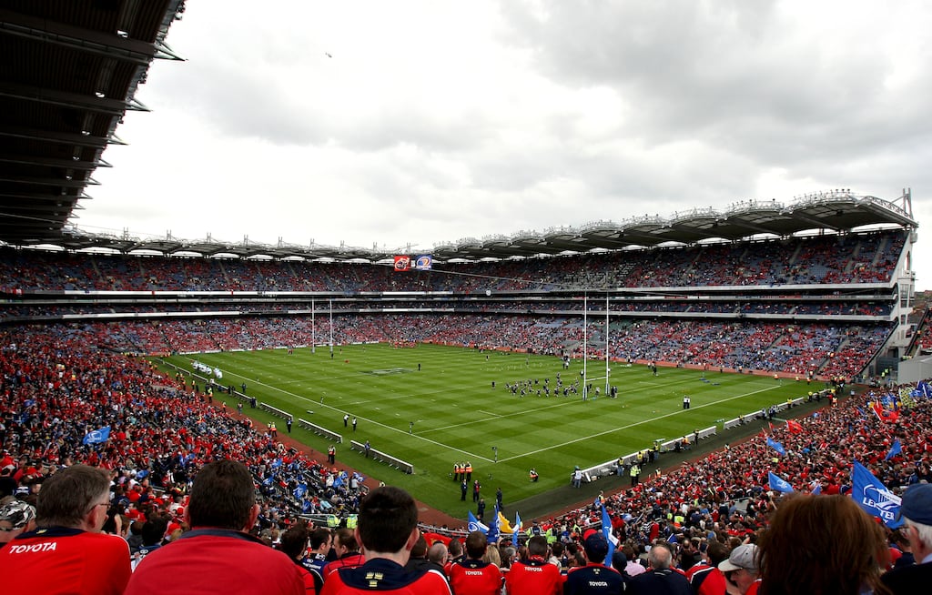 Munster and Leinster fans at Croke Park for the 2009 European Cup semi-final. Photograph: James Crombie/Inpho