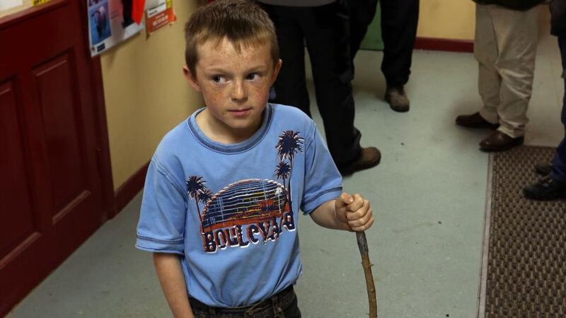 Niall O’Donoghue (8) from Kinvara at Gort Mart. Photograph: Joe O’Shaughnessy