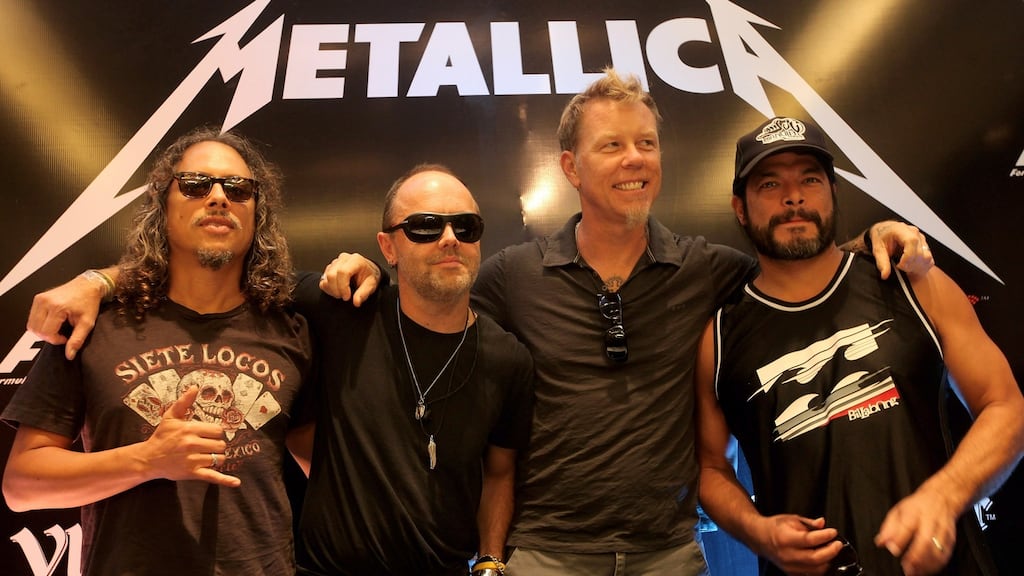 Kirk Hammett, Lars Ulrich, James Hetfield and Robert Trujillo from Metallica. Photograph: Andrew Caballero-Reynolds/Getty Images