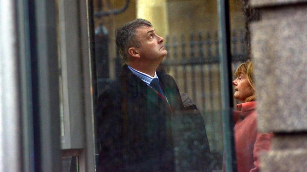 Garda Síochána Ombudsman Commission members Simon O’Brien and Carmel Foley on their way to Leinster House yesterday. Photograph: Brenda Fitzsimons