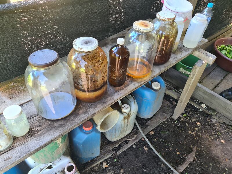 Chemicals being used in the production of cocaine in Colombia