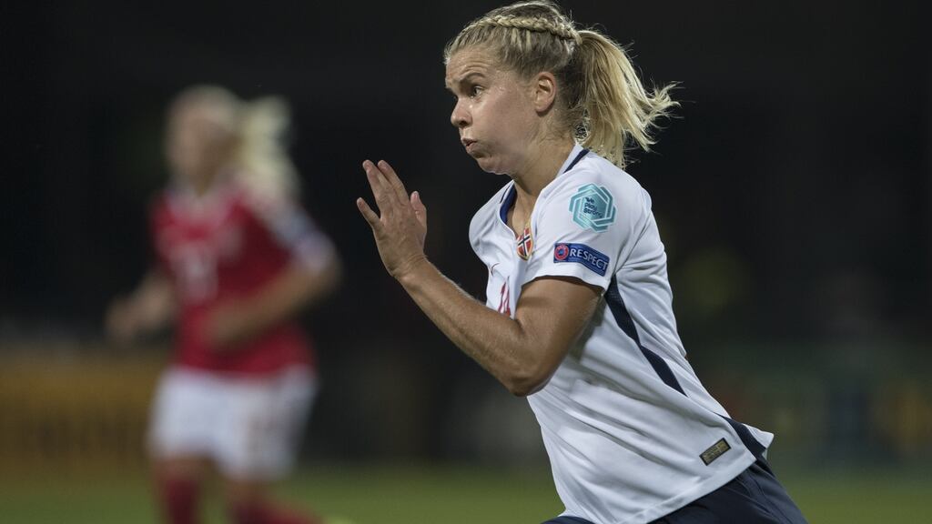 Ada Hegerberg: The Ballon d’Or winner and Olympique Lyonnais and Norway star will miss the greatest showpiece for the women’s game in France. Photograph: Trond Tandberg/Getty Images