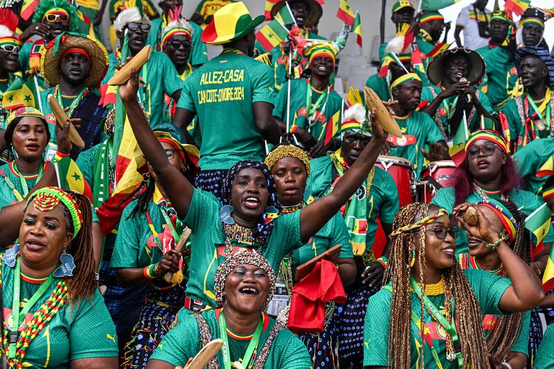Senegal's supporters in good spirits during the Africa Cup of Nations group C match against Gambia at Stade Charles Konan Banny in Yamoussoukro on January 15th. Photograph: Issouf Sanogo/Getty Images