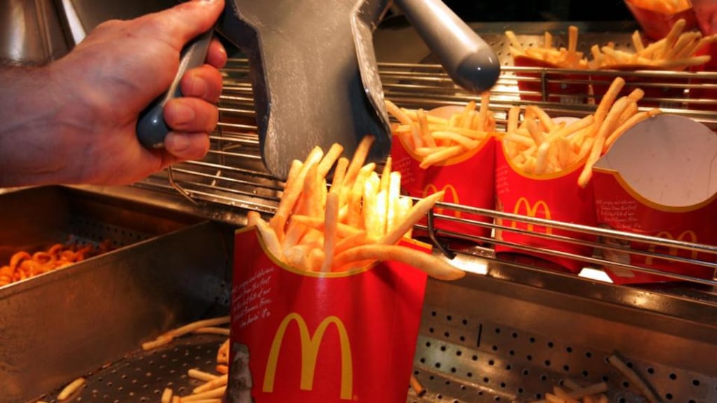 Fries are prepared for customers at McDonald’s. Donal O’Shea, a consultant endocrinologist, has said the Government should consider pulling its financial support from the FAI because of its new partnership with the fast-food chain.