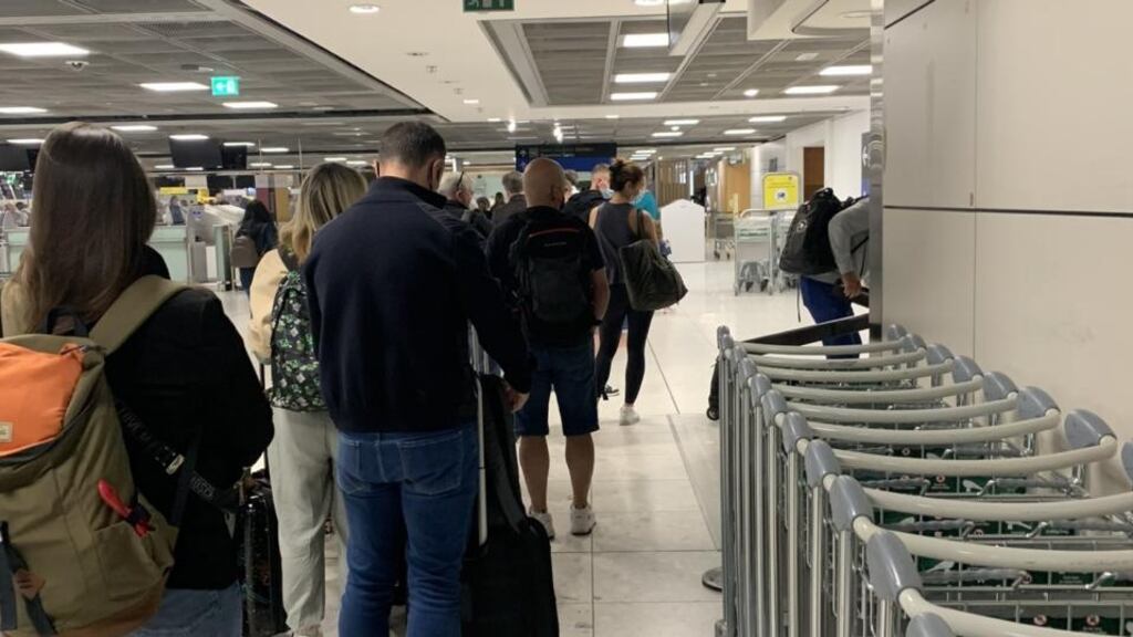 In a statement Dublin Airport admitted that ‘lengthy queues’ had formed on Sunday through security. Photograph: Niamh Parker