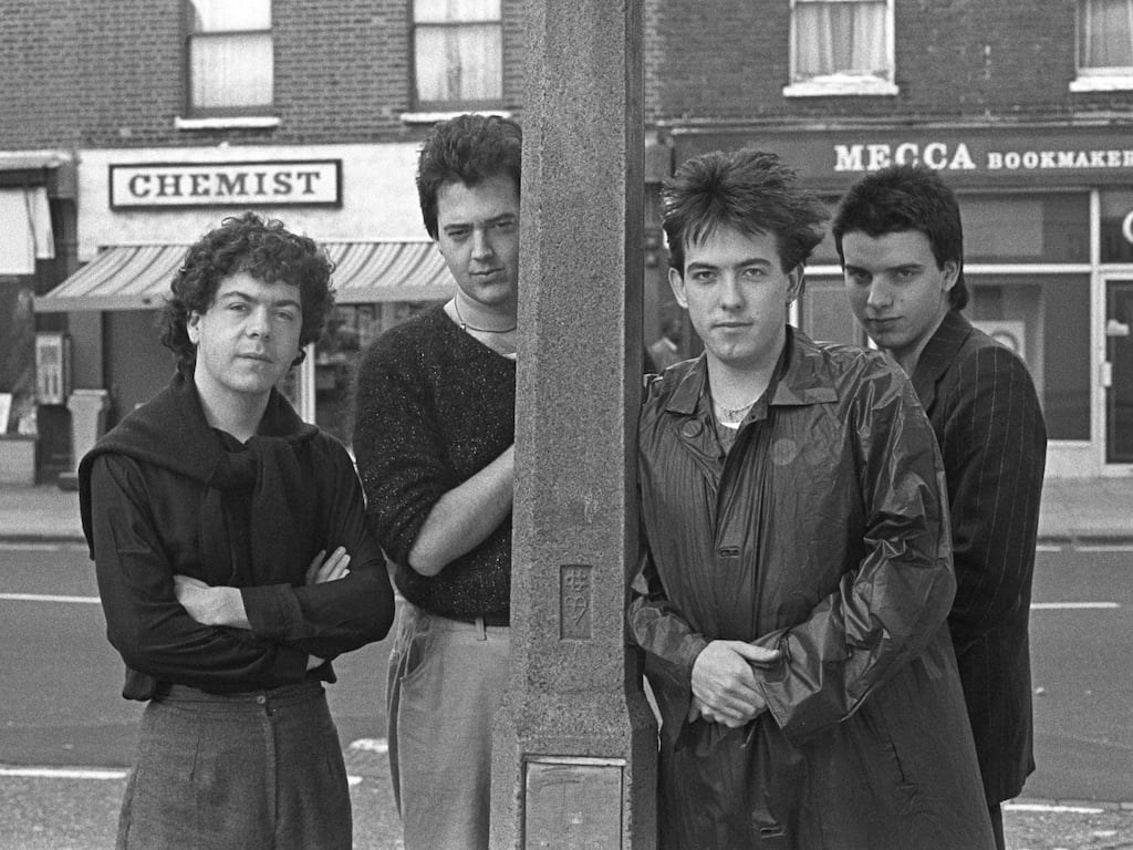 The Cure: Lol Tolhurst, Matthieu Hartley, Robert Smith and Simon Gallup in 1979. Photograph: Gabor Scott/Redferns/Getty