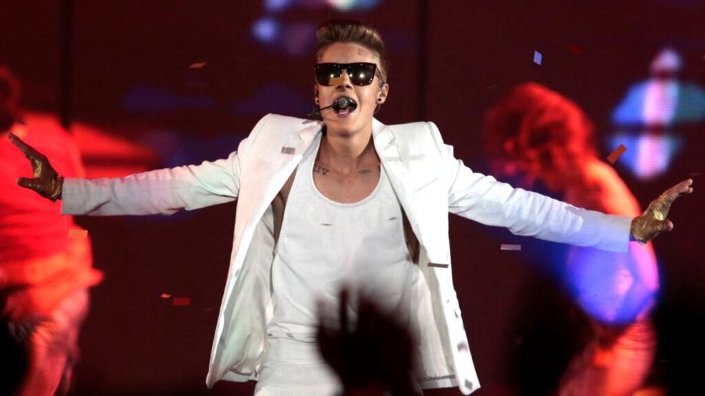 Canadian singer Justin Bieber performs on stage at Telenor Arena in Oslo earlier this week. Photograph: Reuters