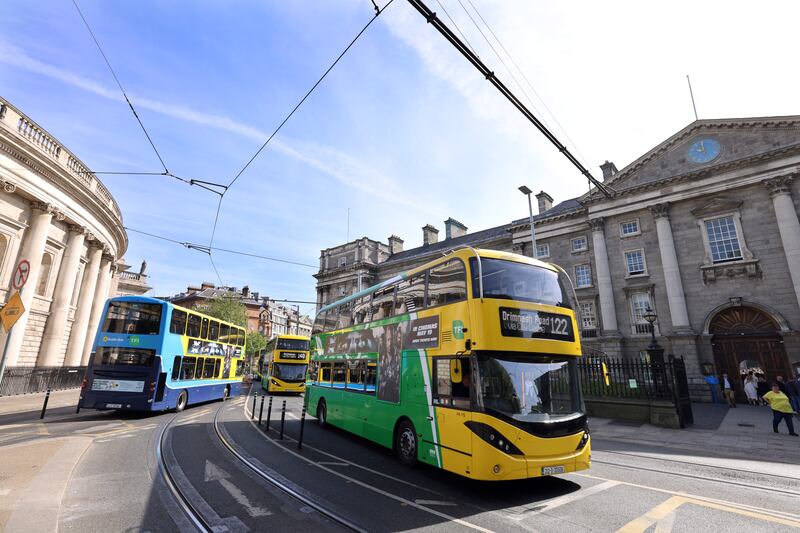 Under BusConnects, bus services will be routed away from the College Green area. Photograph: Dara Mac Donaill