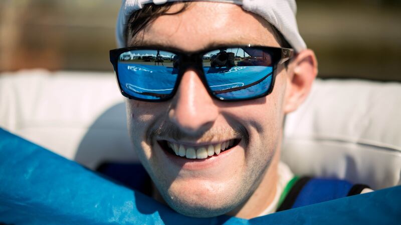 Paul O’Donovan after advancing through his semi-final on Thursday. Photo: Inpho