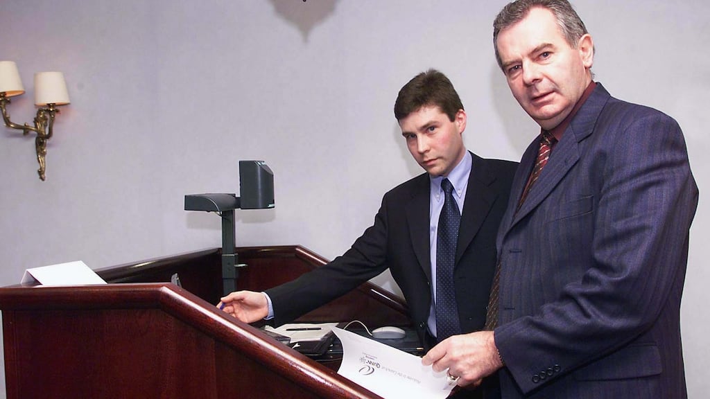 Seán Quinn (right) with Kevin Lunney in 1999. Photograph: Eric Luke