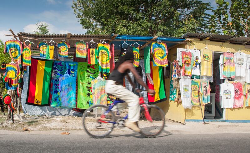 Ocho Rios: A souvenir shop with towels and T-shirts. Photograph: Getty Images