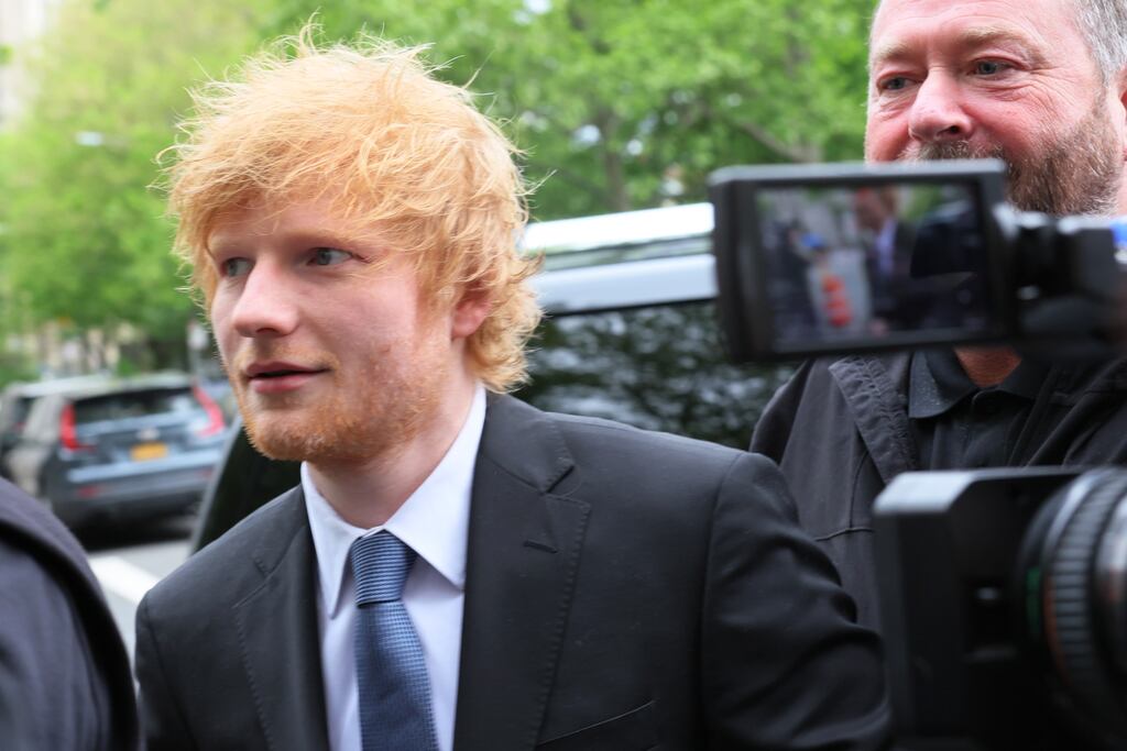 Ed Sheeran arrives for his copyright infringement trial at Manhattan Federal Court on May 4th in New York City. Photograph: Michael M Santiago/Getty