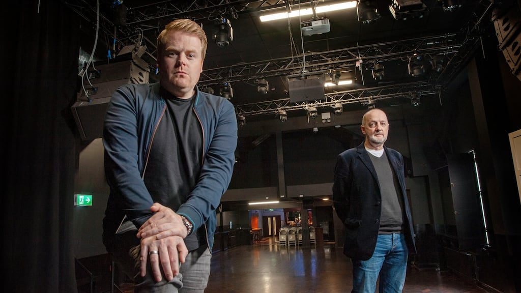 Music promoter Shane Dunne, left, and venue owner Ger Kiely pictured in Cyprus Avenue, Caroline Street in Cork. Photograph: Daragh Mc Sweeney/Provision
