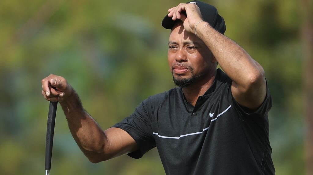 Tiger Woods on the 10th green during round one of the Hero World Challenge at Albany, the Bahamas yesterday. Photograph: Christian Petersen/Getty Images