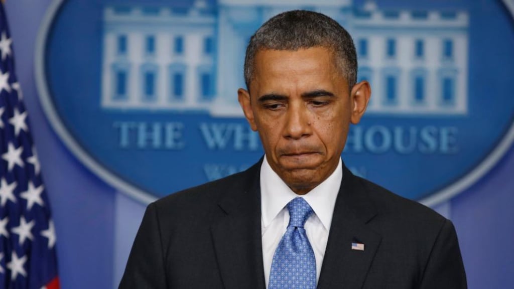 US president Barack Obama talks about the Trayvon Martin shooting yesterday. Photograph: Larry Downing/Reuters