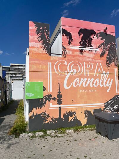 A memorial sign of James Brendan Connolly outside Block 31