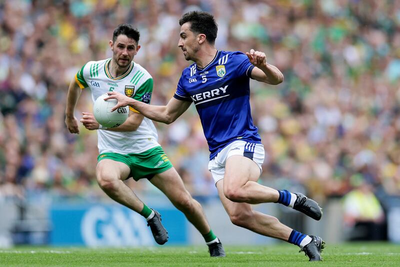Ryan McHugh of Donegal in action against Kerry's Brian Ó Beaglaoich during the all-Ireland final. Photograph: Laszlo Geczo/Inpho