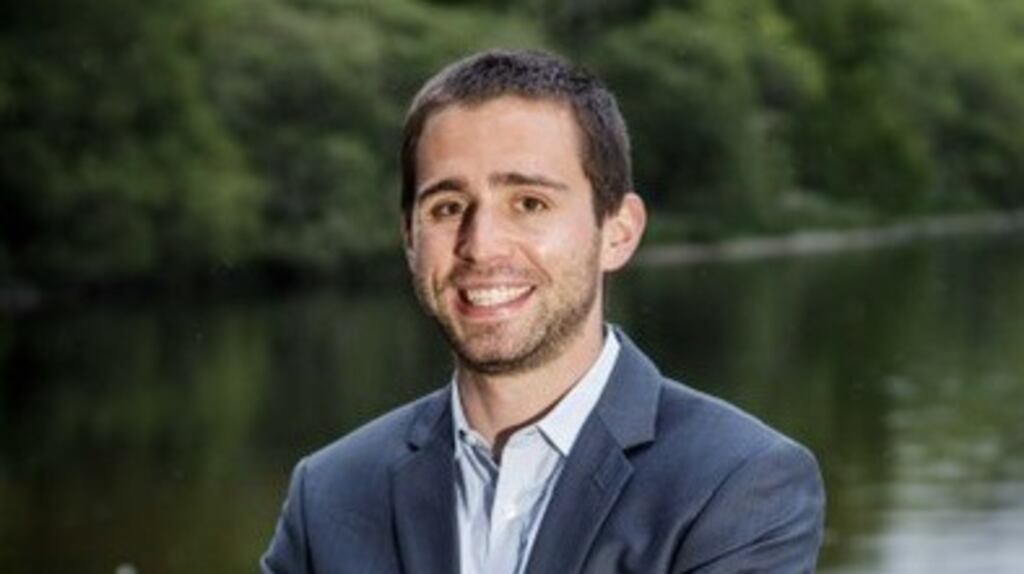 Alex Lustig near his home in Sligo on the shores of Lough Gill. He was paying $1,500 a month for a small bedroom with a shared bathroom and kitchen in New York