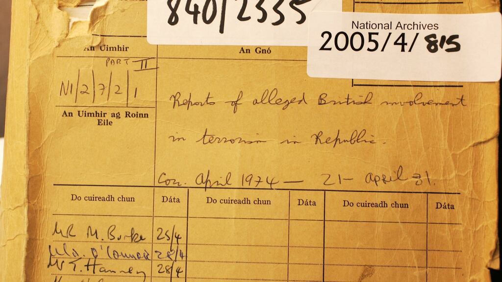 Official files are released for public viewing after 30 years at the National Archives in Dublin. Photograph: Frank Miller