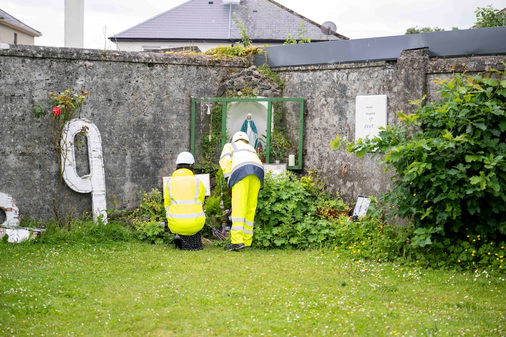 A memorial at the site of the former mother and baby home in Tuam, Co Galway. Photograph: Andrew Downes/ODAIT/PA Wire