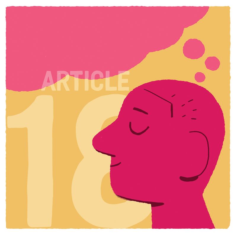 You have the right to profess your religion freely, to change it, and to practise it either on your own or with other people.