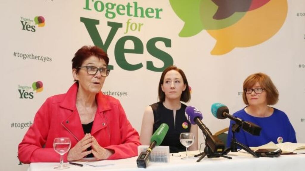 Co-directors of Together For Yes (left to right) Ailbhe Smyth, Gráinne Griffin and Orla O’Connor. File Photograph: Niall Carson/PA
