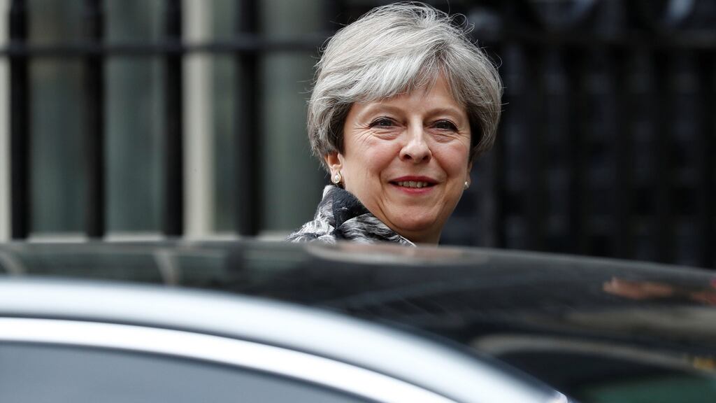Britain’s prime minister, Theresa May: power in her cabinet has shifted since the election to those who favour a soft Brexit. Photograph: Stefan Wermuth