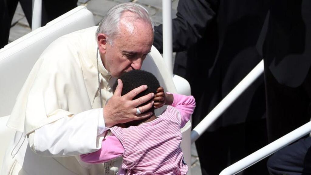 Pope Francis: said he had met Lionel Messi twice in the Vatican but had never seen him play, as 25 years ago he had made a promise to the Virgin of Carmine that he would no longer watch television. Photograph: Franco Origlia/Getty Images
