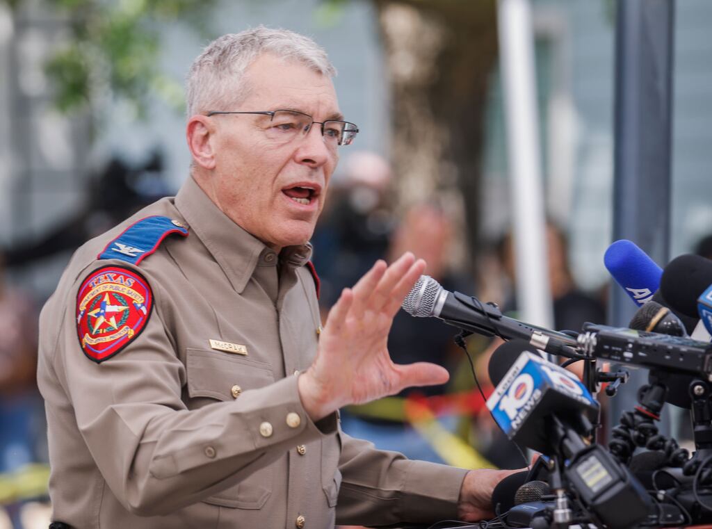Texas Department of Public Safety Colonel Steven C. McCraw provides an update into the investigation of the a mass shooting at the Robb Elementary School in Uvalde, Texas, on Friday.