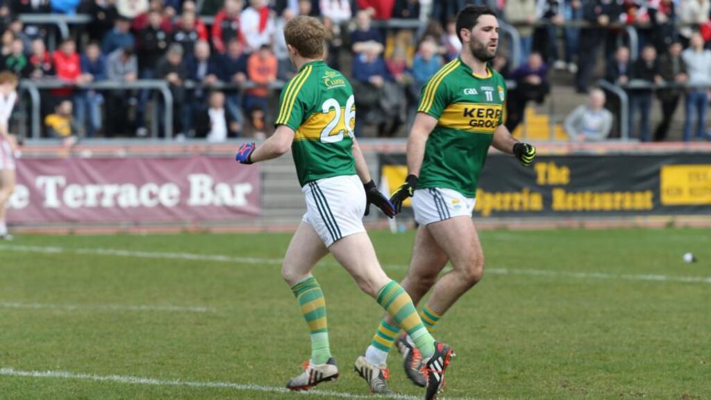 Colm Cooper replaced Bryan Sheehan in Kerry’s Allianz Football League Division One clash against Tyrone at Healy Park, his first appearance after 14 months out with injury. Photograph: Andrew Paton/Inpho/Presseye