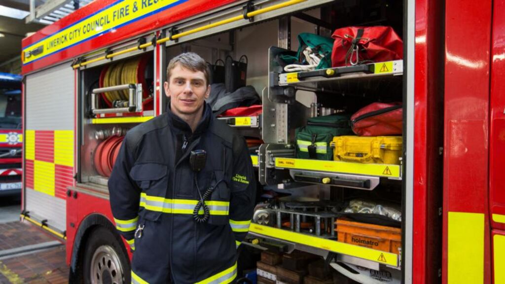 Eli Brace of Limerick City Fire Rescue: “It is part of our training. In here, rescues are not a big deal”. Photograph: Sean Curtin Photo.