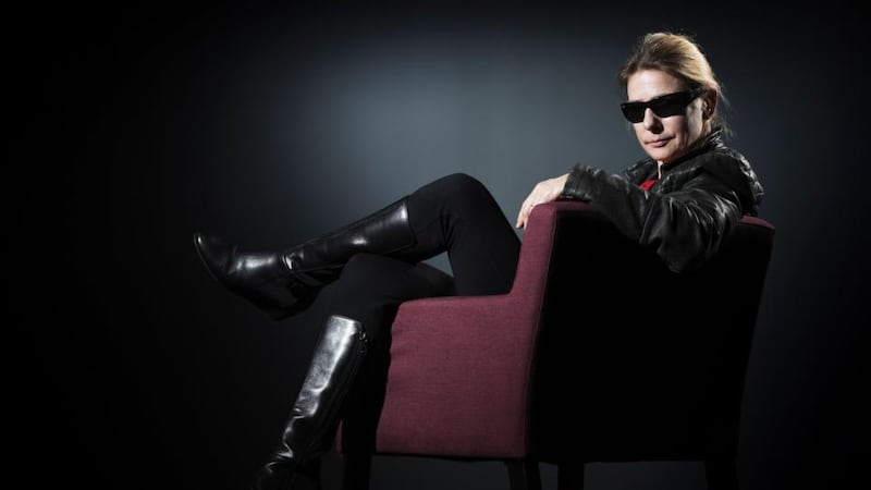 Lionel Shriver. 'She wears her Ray-Bans throughout the interview, peering over the top when she’s particularly interested in my questions.' Photograph: Joel Saget/AFP/Getty