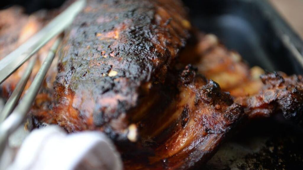 Delicious oven-baked barbecue ribs. Photograph: Dara Mac Dónaill