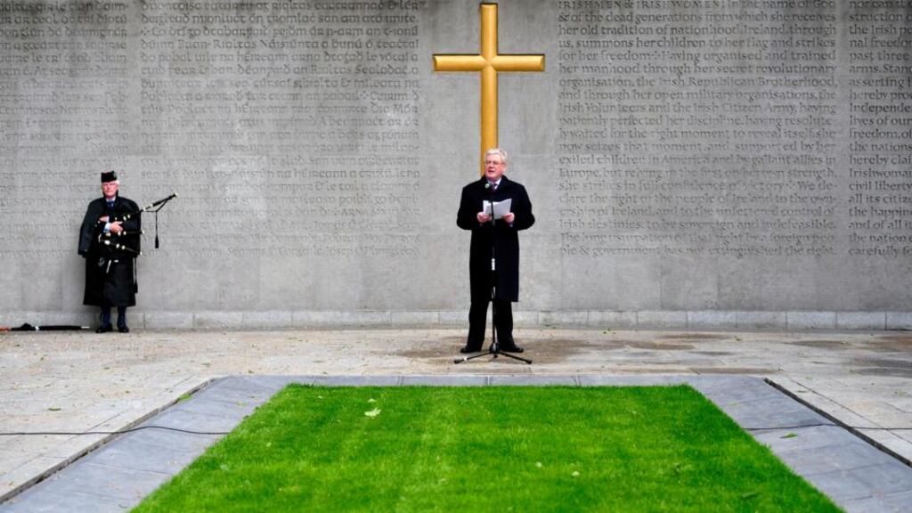 In his speech at his party’s 1916 commemoration at Arbour Hill yesterday, Labour leader and Tánaiste Eamon Gilmore spoke of the need for a “renewal of purpose” by Government. Photograph: Aidan Crawley